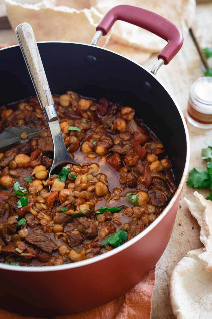 Moroccan Pork with Spiced Lentils