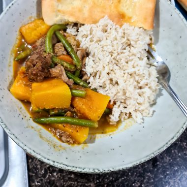 thai inspired beef curry