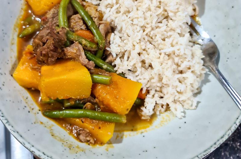 thai inspired beef curry