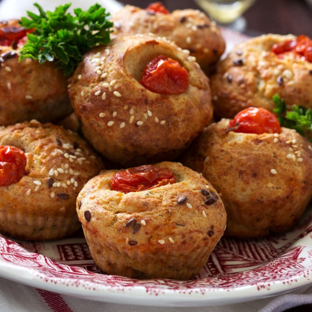 Ham, Cheese, and Tomato Muffins