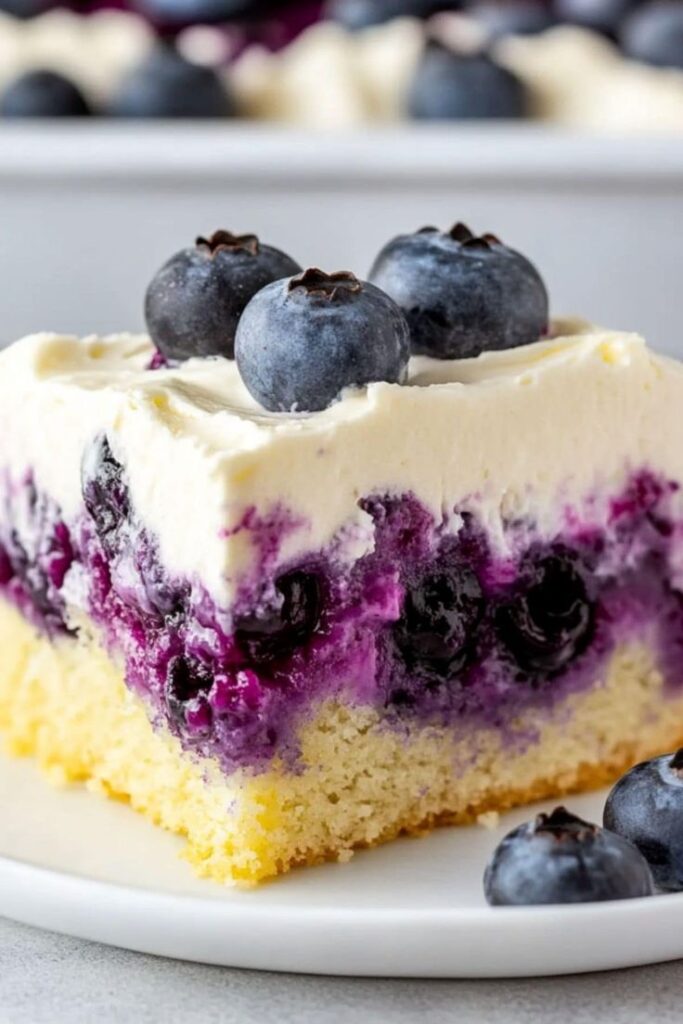 Lemon Blueberry Poke Cake